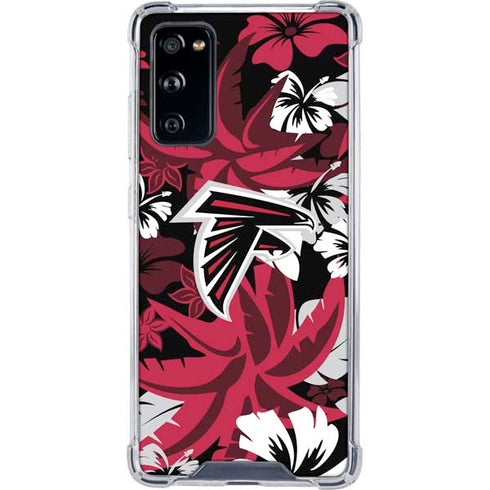 NFL Atlanta Falcons Tropical Print Galaxy S20 FE Clear Case