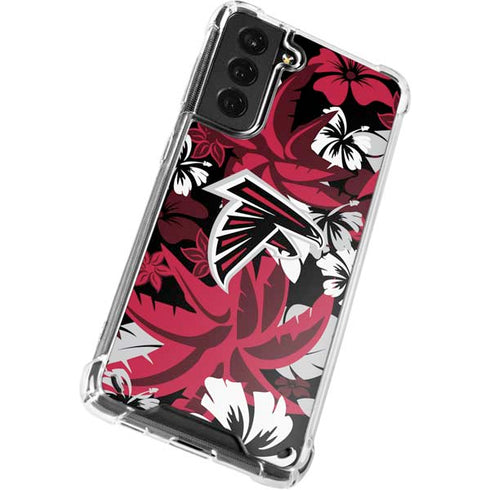 NFL Atlanta Falcons Tropical Print Galaxy S21 5G Clear Case