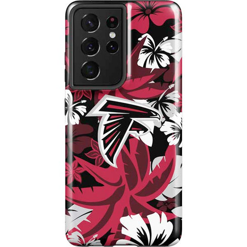 NFL Atlanta Falcons Tropical Print Galaxy S21 Ultra 5G Pro Case