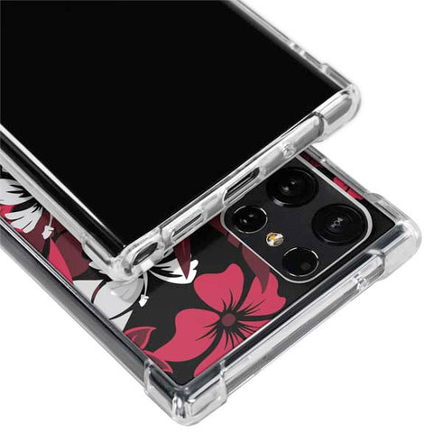 NFL Atlanta Falcons Tropical Print Galaxy S22 Ultra Clear Case