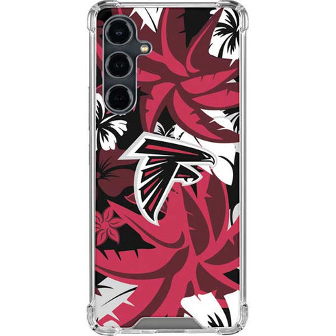 NFL Atlanta Falcons Tropical Print Galaxy S23 FE Clear Case