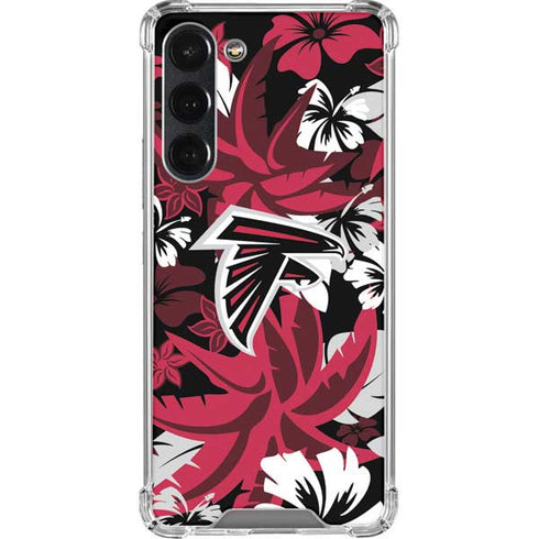 NFL Atlanta Falcons Tropical Print Galaxy S23 Plus Clear Case