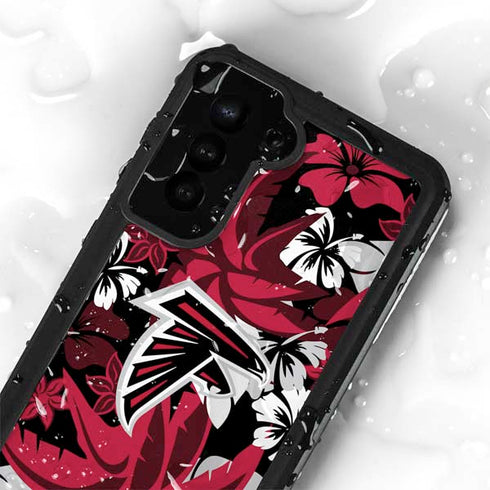 NFL Atlanta Falcons Tropical Print Galaxy S23 Plus Waterproof Case