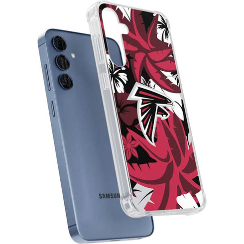 NFL Atlanta Falcons Tropical Print Galaxy S24 Clear Case