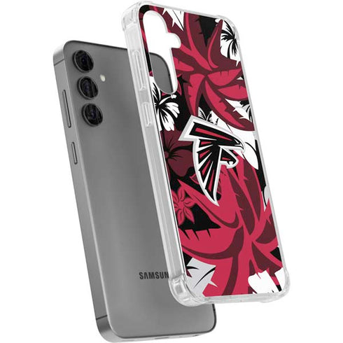 NFL Atlanta Falcons Tropical Print Galaxy S24 Plus Clear Case