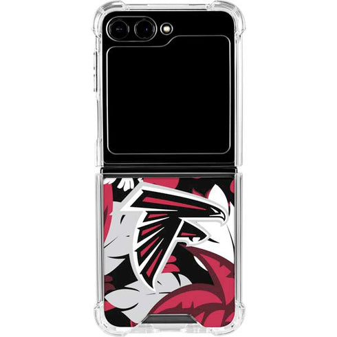 NFL Atlanta Falcons Tropical Print Galaxy Z Flip5 5G Clear Case