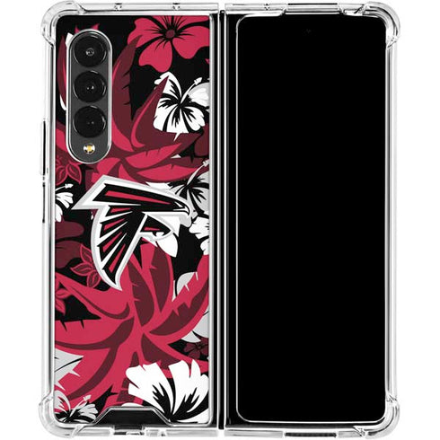 NFL Atlanta Falcons Tropical Print Galaxy Z Fold4 5G Clear Case