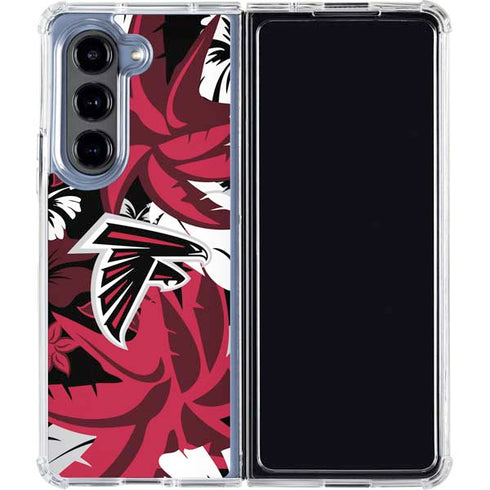 NFL Atlanta Falcons Tropical Print Galaxy Z Fold5 5G Clear Case