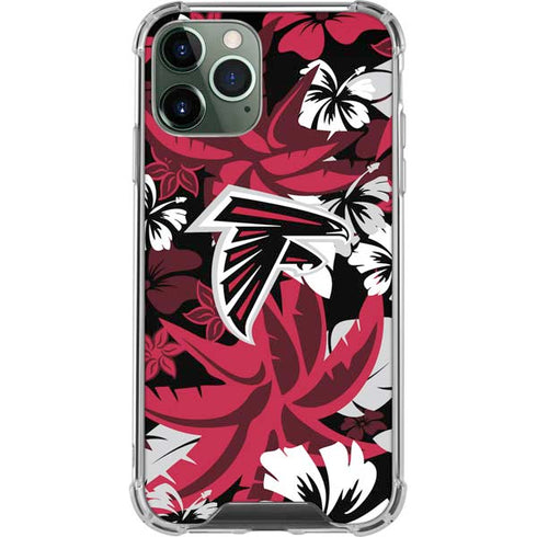 NFL Atlanta Falcons Tropical Print iPhone 12 Pro Clear Case