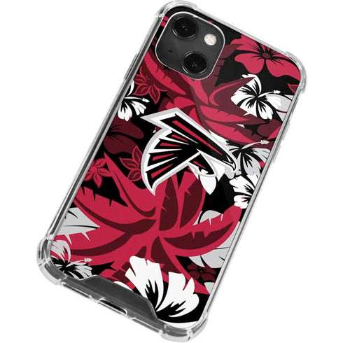NFL Atlanta Falcons Tropical Print iPhone 13 Mini Clear Case