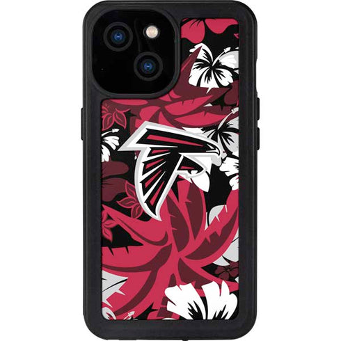 NFL Atlanta Falcons Tropical Print iPhone 13 Mini Waterproof Case