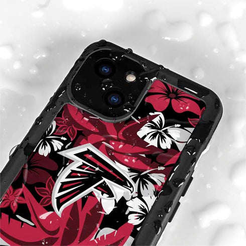 NFL Atlanta Falcons Tropical Print iPhone 13 Mini Waterproof Case
