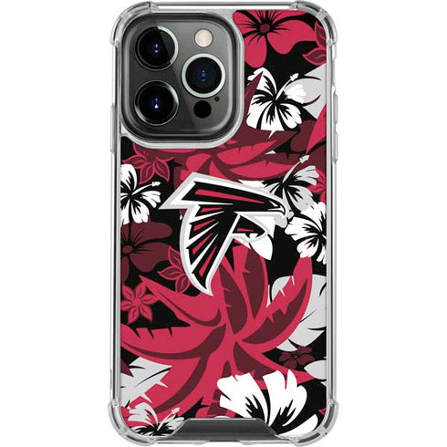 NFL Atlanta Falcons Tropical Print iPhone 13 Pro Clear Case