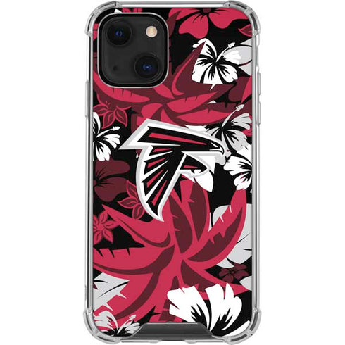 NFL Atlanta Falcons Tropical Print iPhone 14 Clear Case