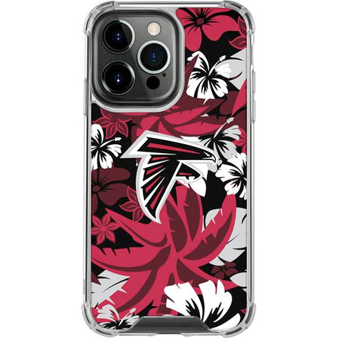 NFL Atlanta Falcons Tropical Print iPhone 14 Pro Clear Case
