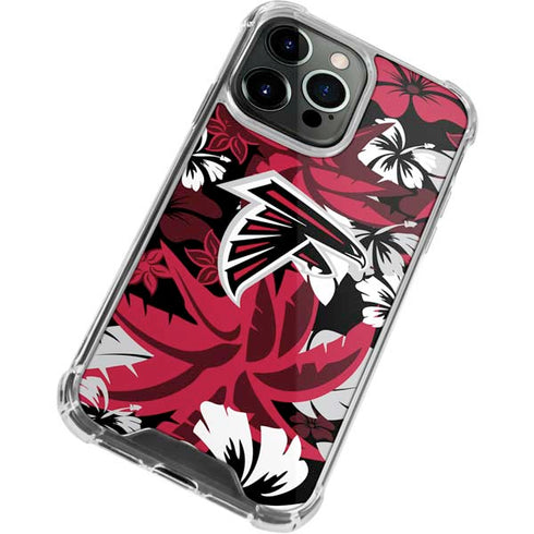 NFL Atlanta Falcons Tropical Print iPhone 15 Pro Clear Case