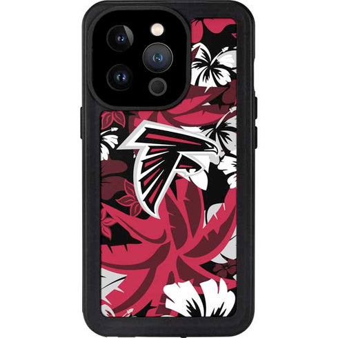 NFL Atlanta Falcons Tropical Print iPhone 14 Pro Waterproof Case