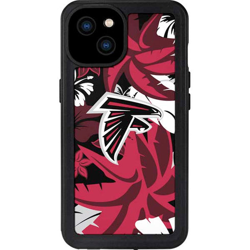 NFL Atlanta Falcons Tropical Print iPhone 15 Plus Waterproof Case