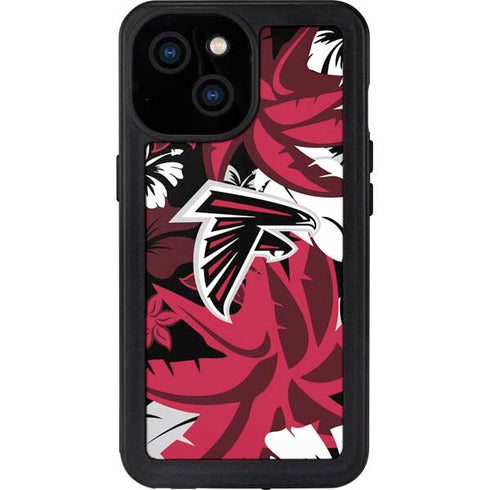 NFL Atlanta Falcons Tropical Print iPhone 15 Waterproof Case