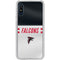 NFL Atlanta Falcons White Striped Galaxy A10e Clear Case
