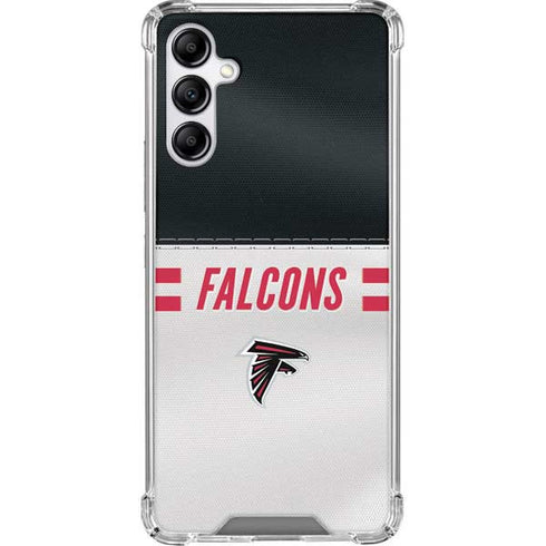 NFL Atlanta Falcons White Striped Galaxy A14 5G Clear Case