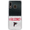 NFL Atlanta Falcons White Striped Galaxy A20 Clear Case