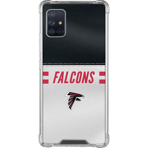 NFL Atlanta Falcons White Striped Galaxy A51 5G Clear Case
