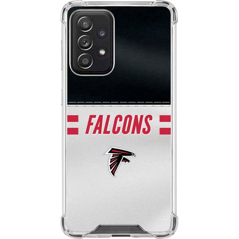 NFL Atlanta Falcons White Striped Galaxy A52 5G Clear Case
