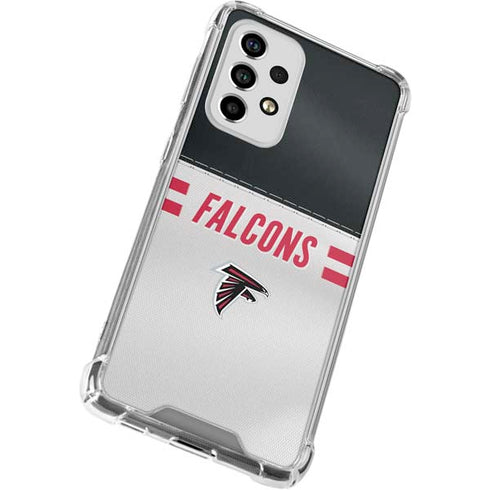NFL Atlanta Falcons White Striped Galaxy A53 5G Clear Case