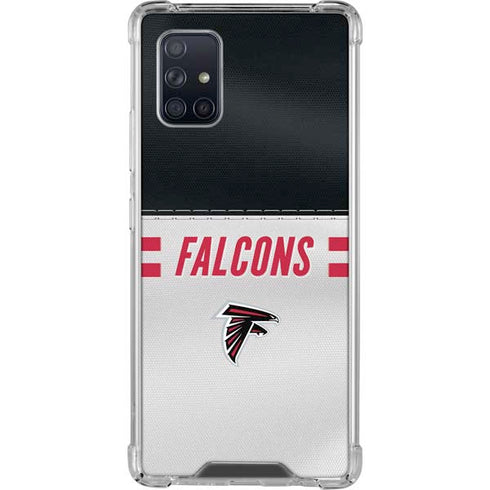 NFL Atlanta Falcons White Striped Galaxy A71 5G Clear Case