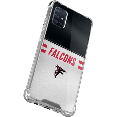 NFL Atlanta Falcons White Striped Galaxy A71 5G Clear Case