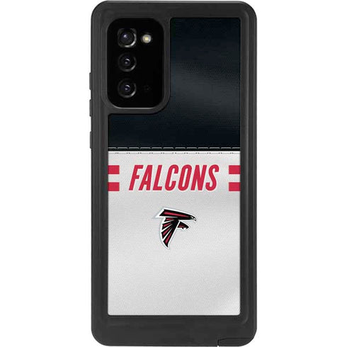 NFL Atlanta Falcons White Striped Galaxy Note20 5G Waterproof Case