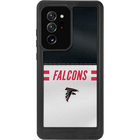 NFL Atlanta Falcons White Striped Galaxy Note20 Ultra 5G Waterproof Case