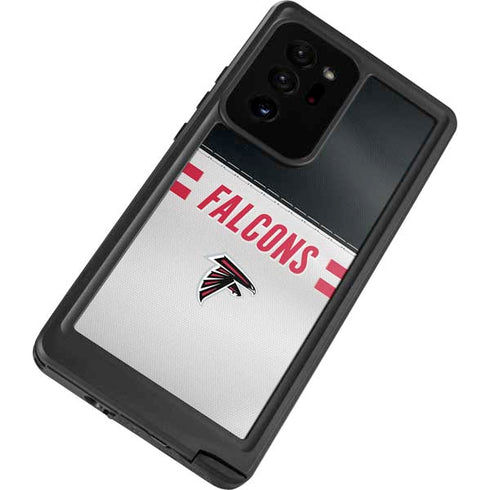 NFL Atlanta Falcons White Striped Galaxy Note20 Ultra 5G Waterproof Case