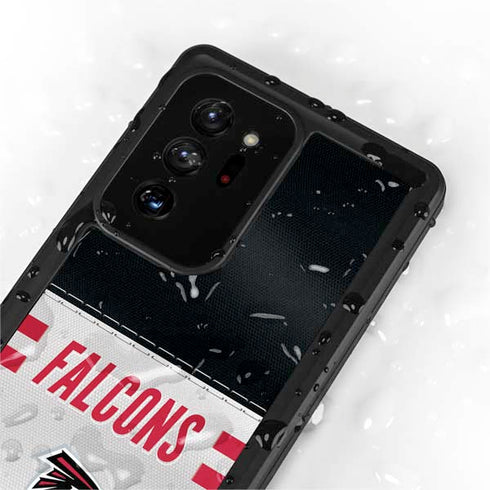 NFL Atlanta Falcons White Striped Galaxy Note20 Ultra 5G Waterproof Case