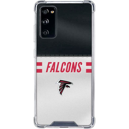 NFL Atlanta Falcons White Striped Galaxy S20 FE Clear Case