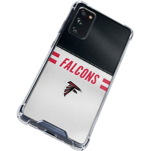 NFL Atlanta Falcons White Striped Galaxy S20 FE Clear Case