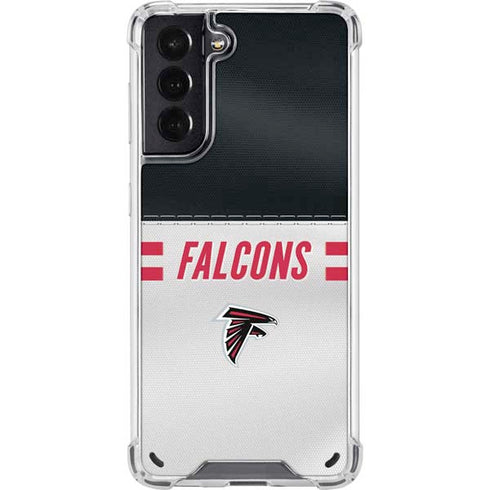 NFL Atlanta Falcons White Striped Galaxy S21 5G Clear Case