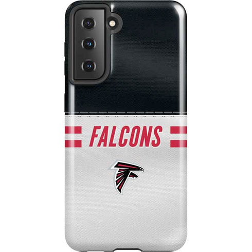 NFL Atlanta Falcons White Striped Galaxy S21 5G Pro Case