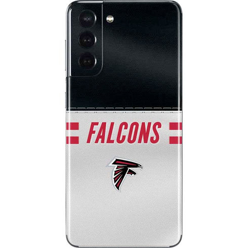 NFL Atlanta Falcons White Striped Galaxy S21 5G Skin