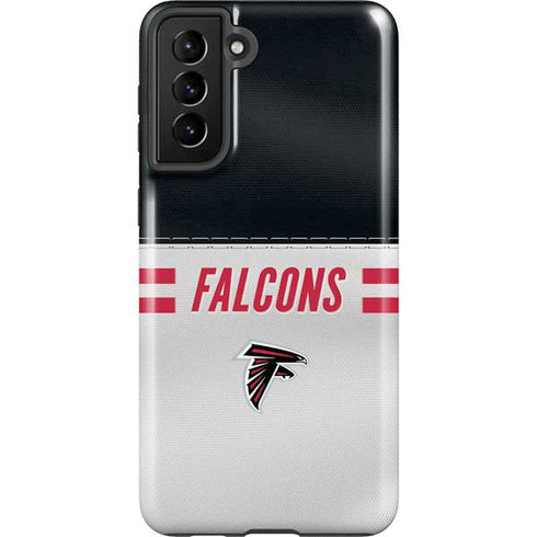 NFL Atlanta Falcons White Striped Galaxy S21 Plus 5G Pro Case