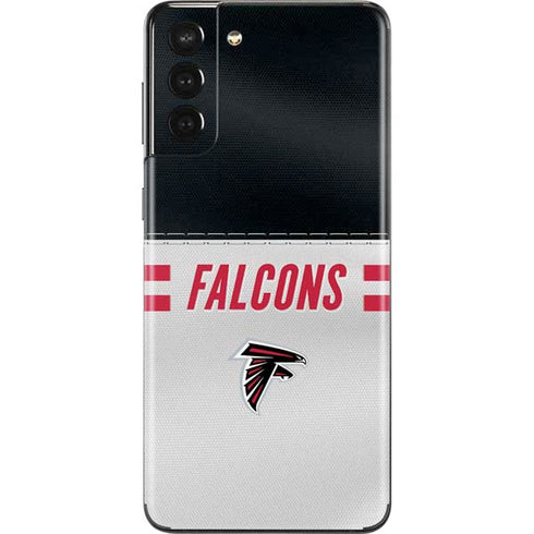 NFL Atlanta Falcons White Striped Galaxy S21 Plus 5G Skin