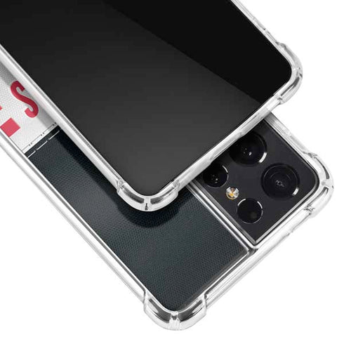 NFL Atlanta Falcons White Striped Galaxy S21 Ultra 5G Clear Case