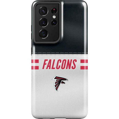 NFL Atlanta Falcons White Striped Galaxy S21 Ultra 5G Pro Case