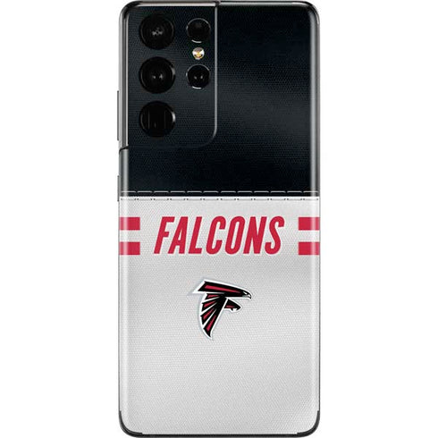 NFL Atlanta Falcons White Striped Galaxy S21 Ultra 5G Skin