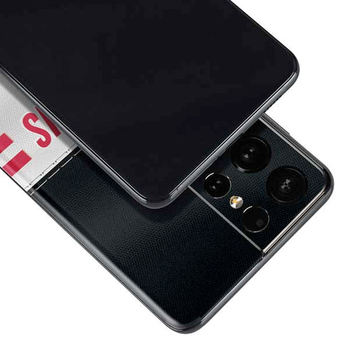 NFL Atlanta Falcons White Striped Galaxy S21 Ultra 5G Skin