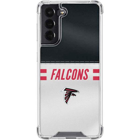 NFL Atlanta Falcons White Striped Galaxy S22 Clear Case