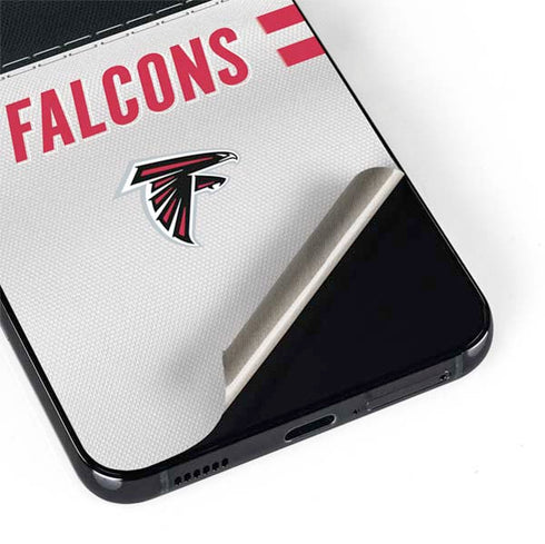 NFL Atlanta Falcons White Striped Galaxy S22 Plus Skin