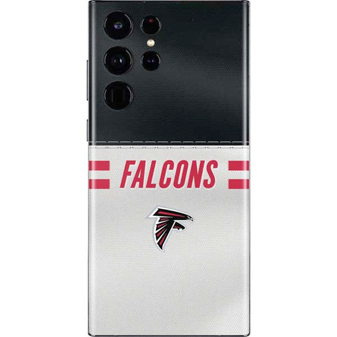 NFL Atlanta Falcons White Striped Galaxy S22 Ultra Skin