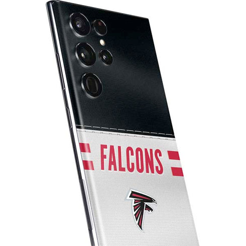 NFL Atlanta Falcons White Striped Galaxy S22 Ultra Skin